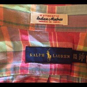 Ralph Lauren Authentic Indian Madra Shirt